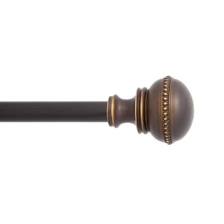 Kenney Mfg Kenney Crenshaw 5/8" Standard Decorative Window Curtain Rod, 28-48", Oil Rubbed Bronze KN75305NP